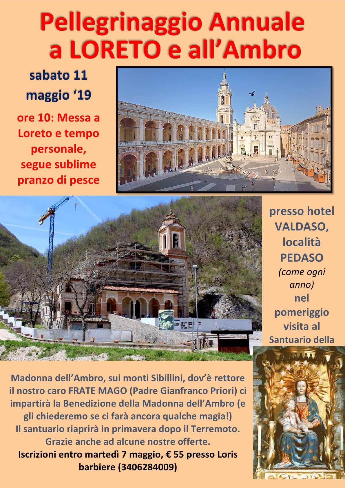 11/05/2019 - Pellegrinaggio a Loreto e all'Ambro
